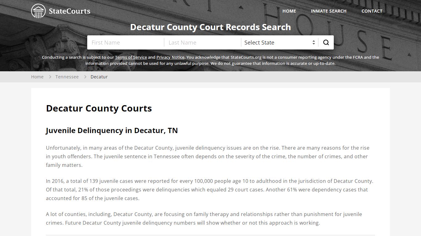 Decatur County, TN Courts - Records & Cases - StateCourts